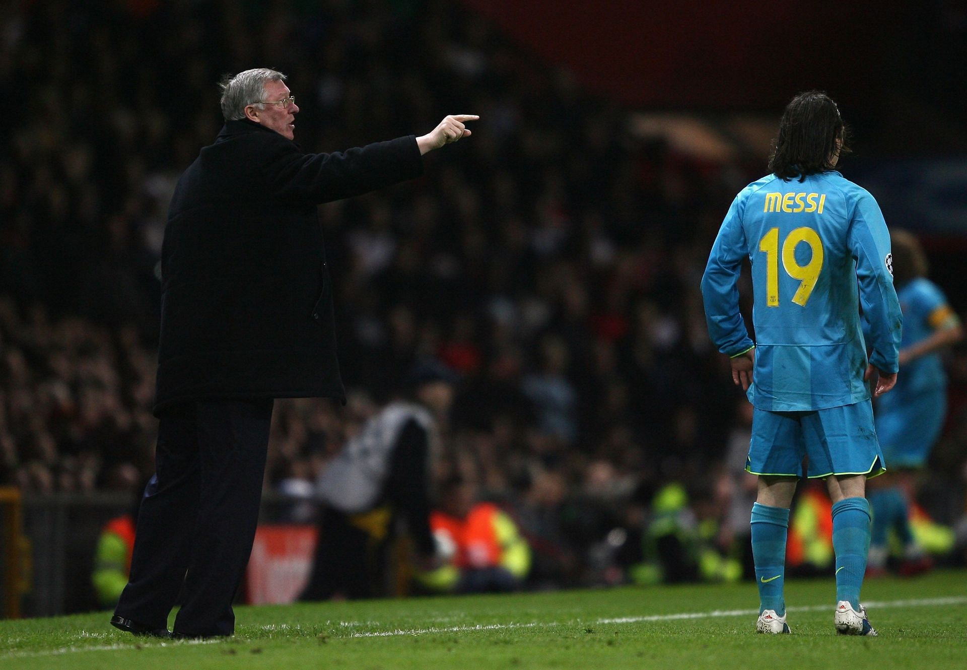 Ferguson and Messi (L to R) - Source: Getty
